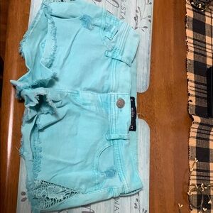 Hollister Aqua Low Rise Shorts